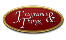 Fragrance & Things logo on black background.