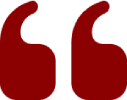 Red quotation marks on a black background.