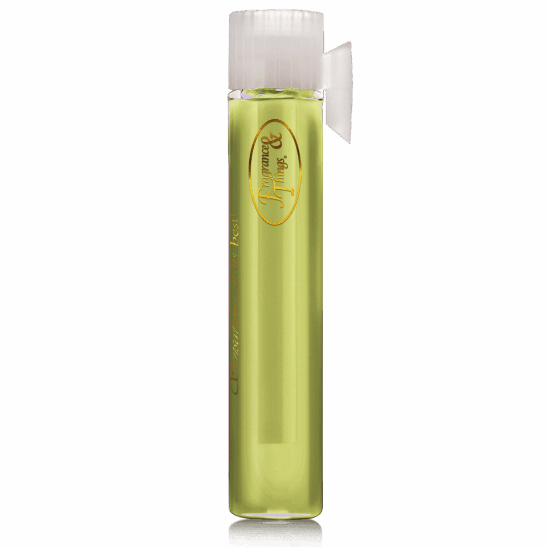 A small bottle of green liquid with a white cap and label.